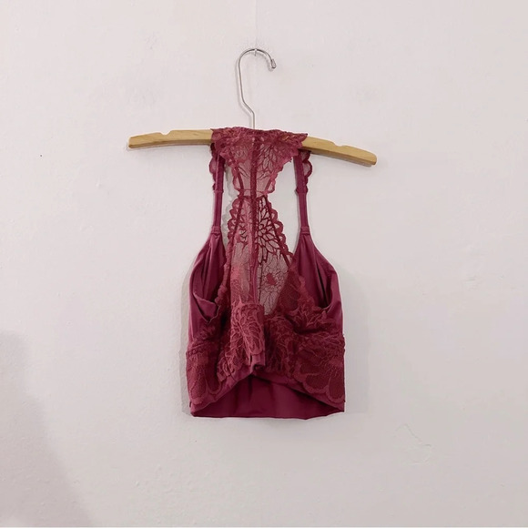 Victoria's Secret PINK Racerback Lace Bralette Magenta Bra - Picture 4 of 5